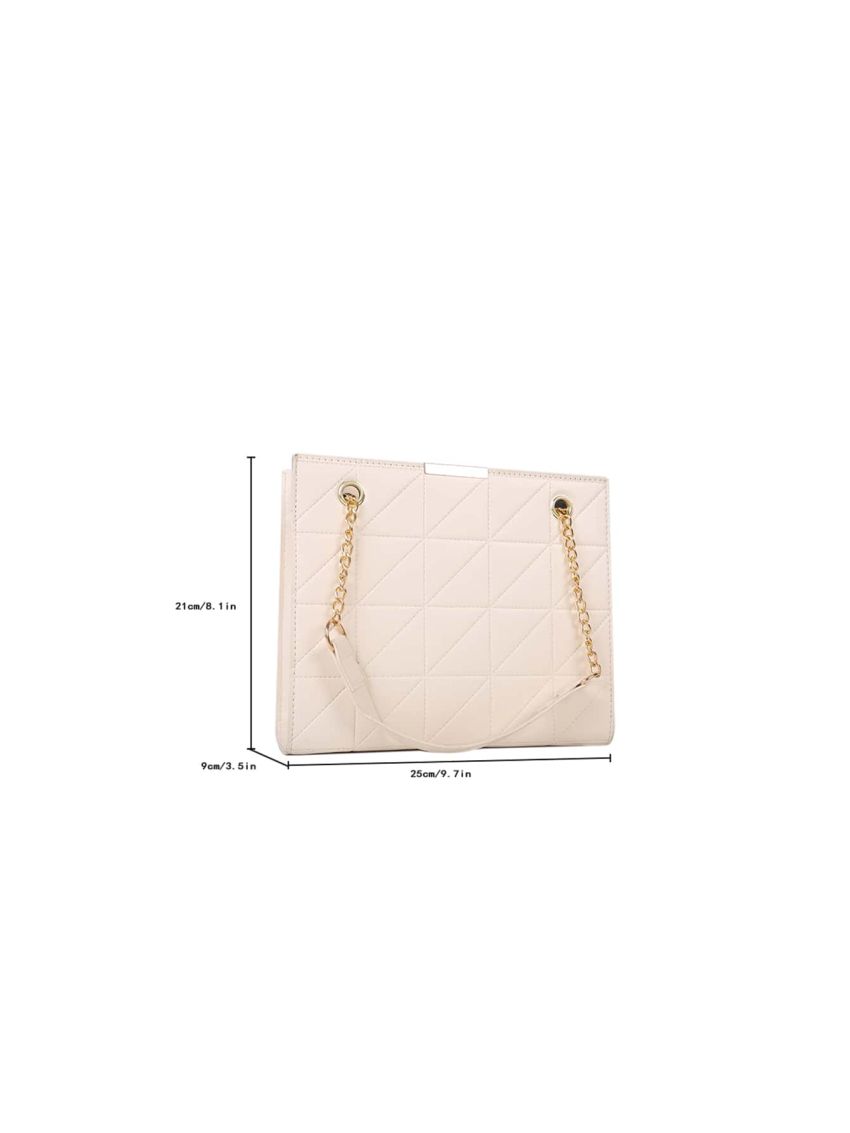 Quilted Pattern Chain Square Bag