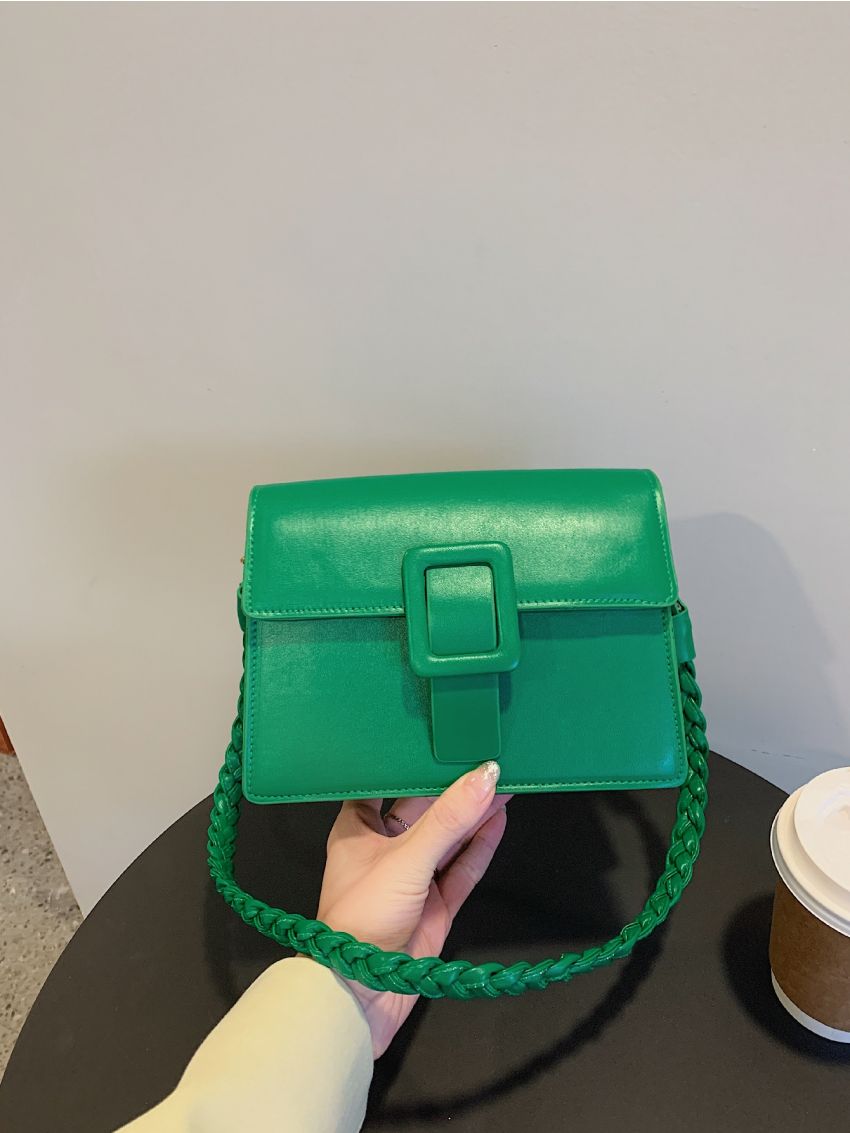 Mini Braided Strap Flap Square Bag