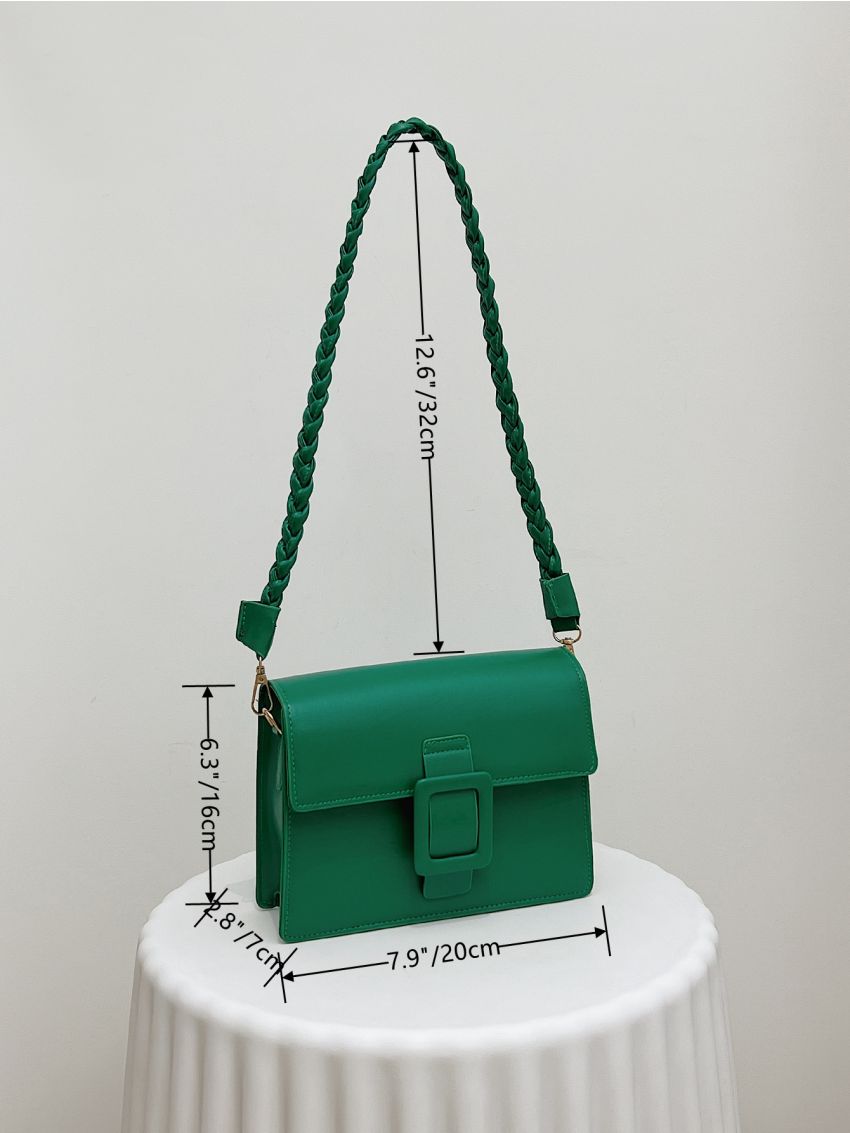 Mini Braided Strap Flap Square Bag