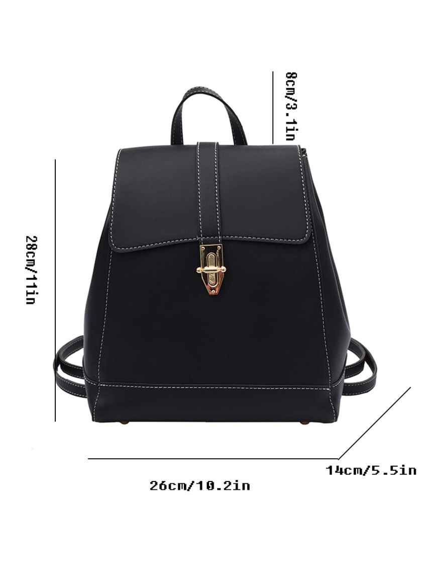 Stitch Trim Turn Lock Flap Backpack