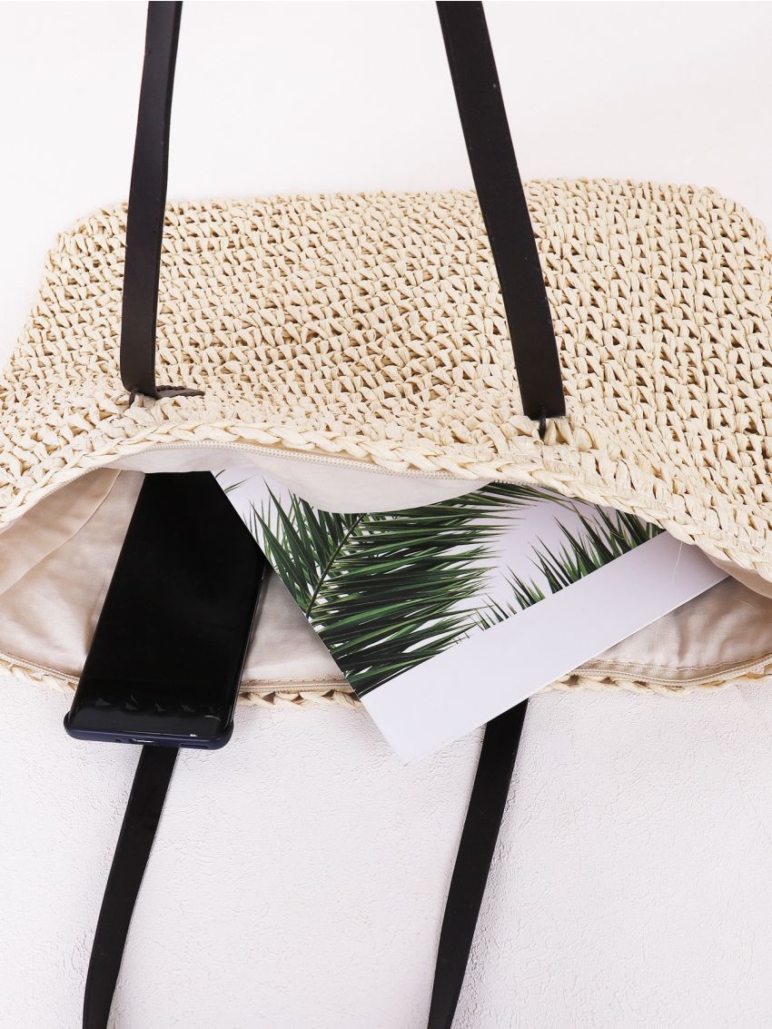 Woven Raffia Tote Bag