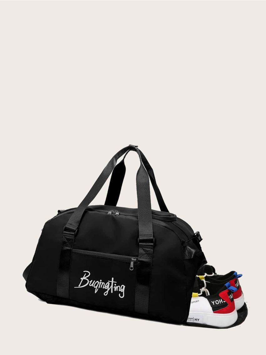 Letter Graphic Large Capacity Duffel Bag