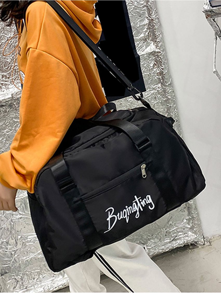 Letter Graphic Large Capacity Duffel Bag