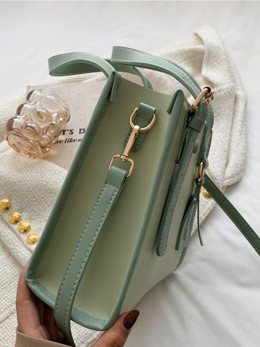 Contrast Binding Square Bag