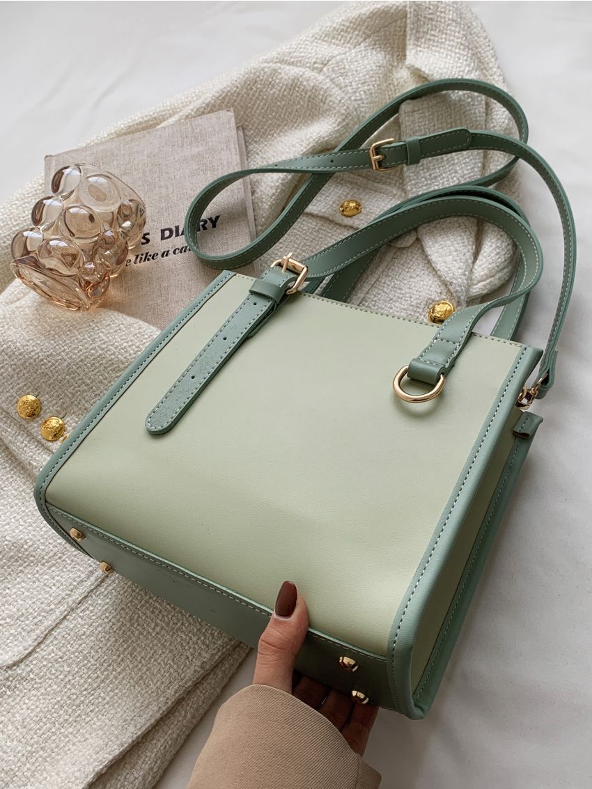 Contrast Binding Square Bag