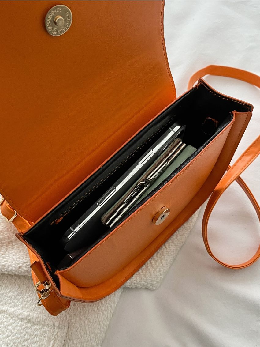 Stitch Detail Flap Saddle Bag