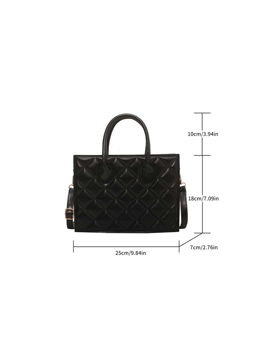 Quilted Double Handle Square Bag