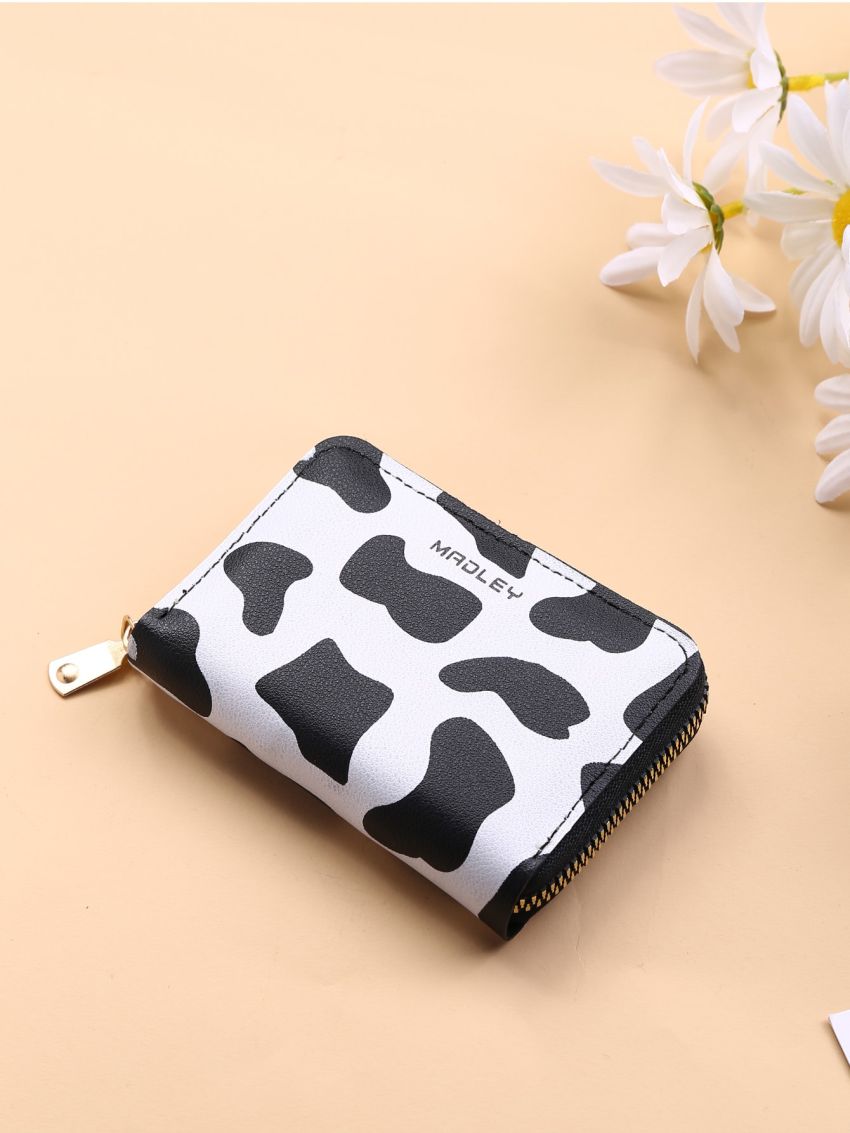 Letter Graphic Zip Card Holder