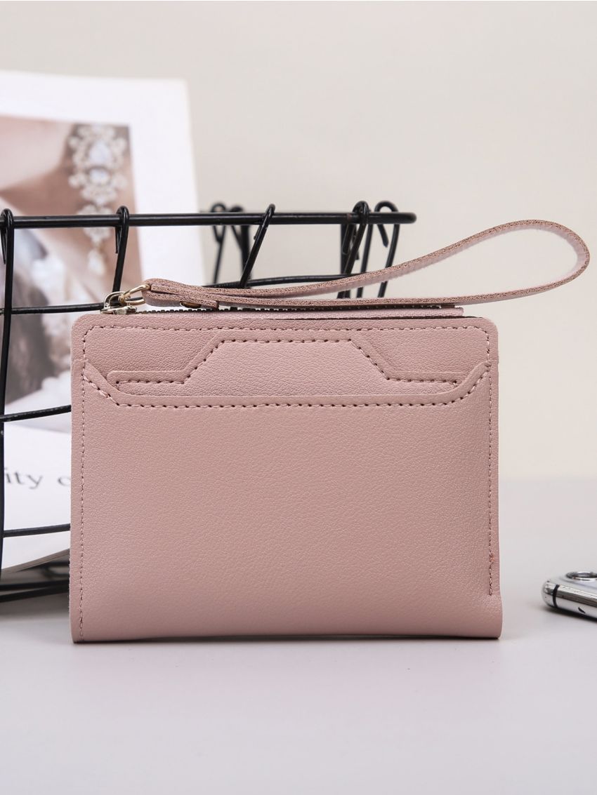 Stitch Detail Small Wallet With Detachable Card Holder