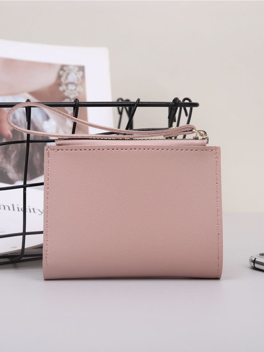 Stitch Detail Small Wallet With Detachable Card Holder