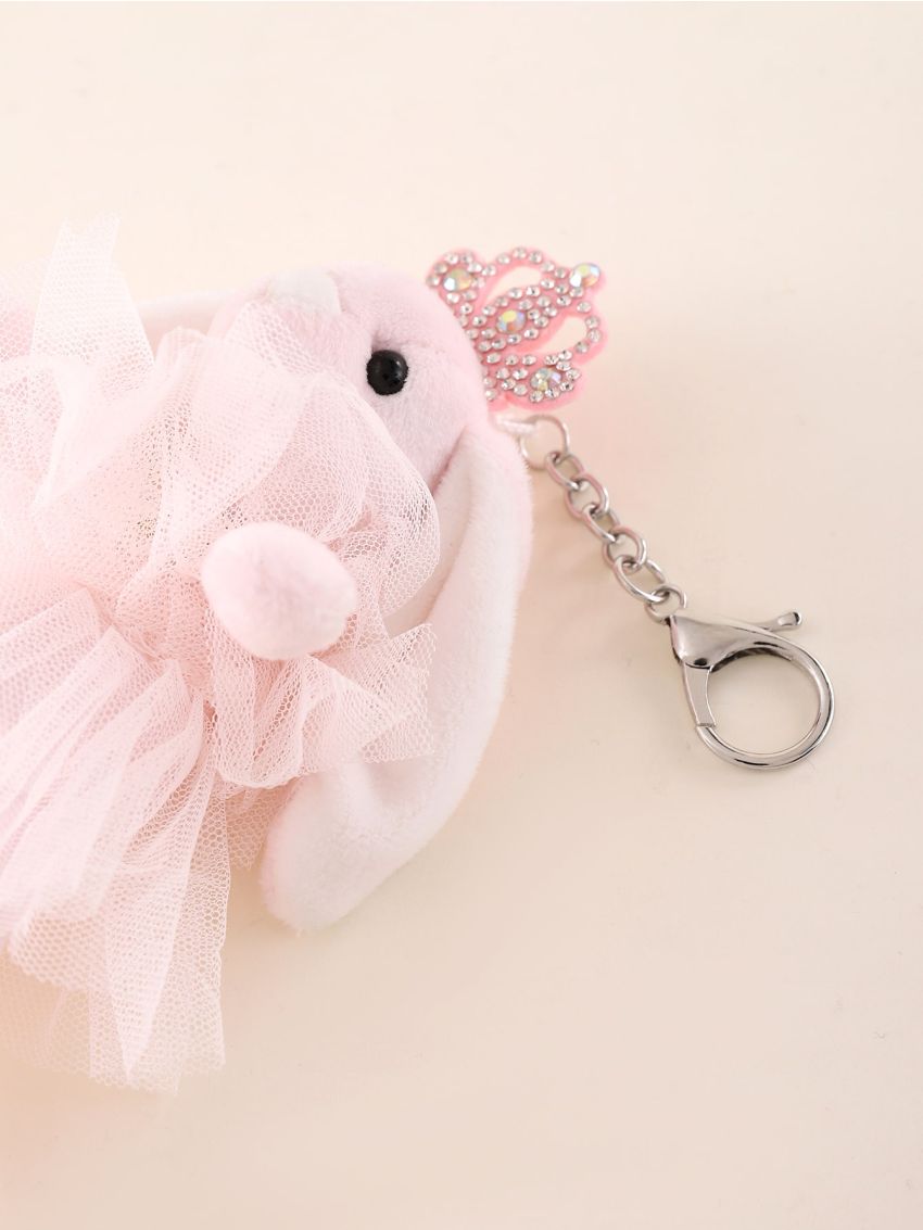 Cartoon Rabbit Design Bow & Crown Decor Bag Charm