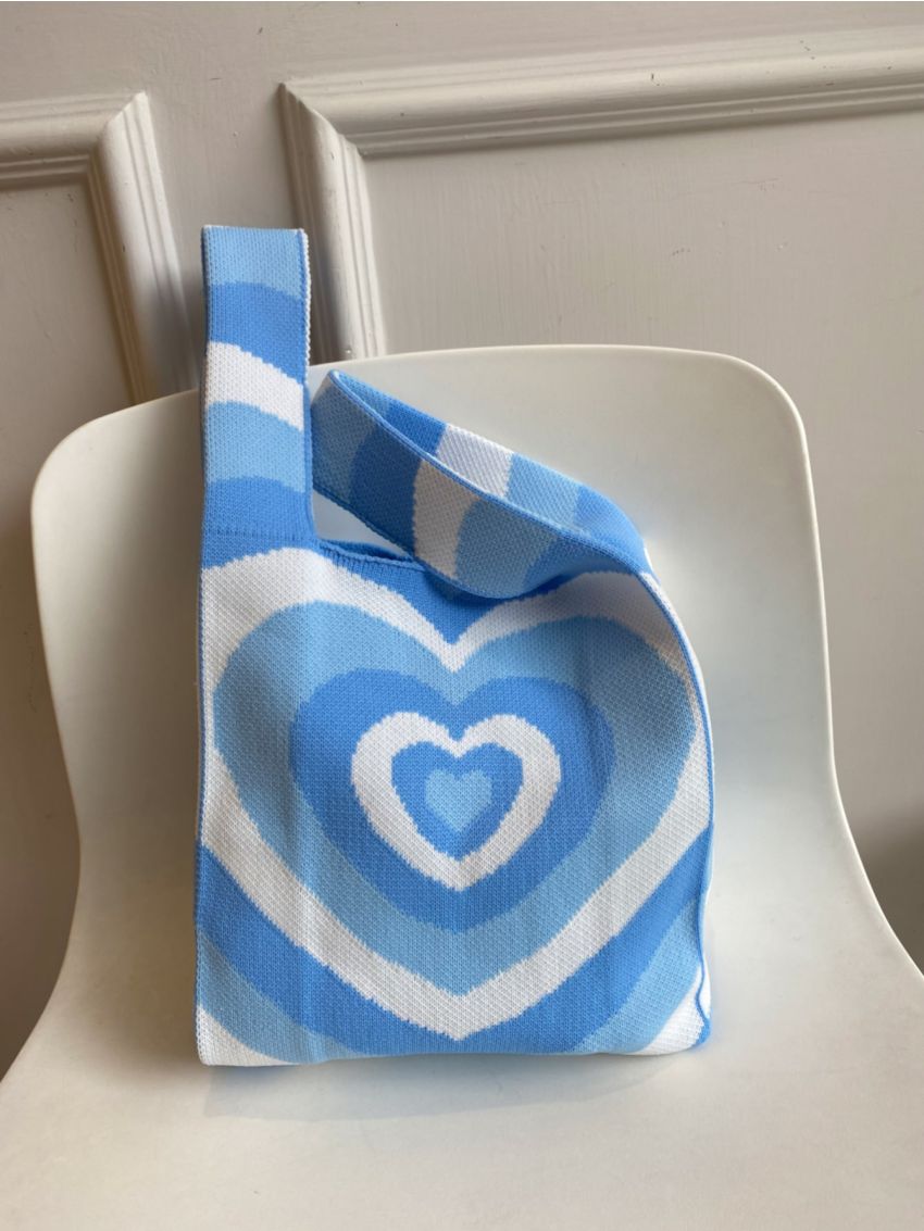 Heart Graphic Crochet Bag