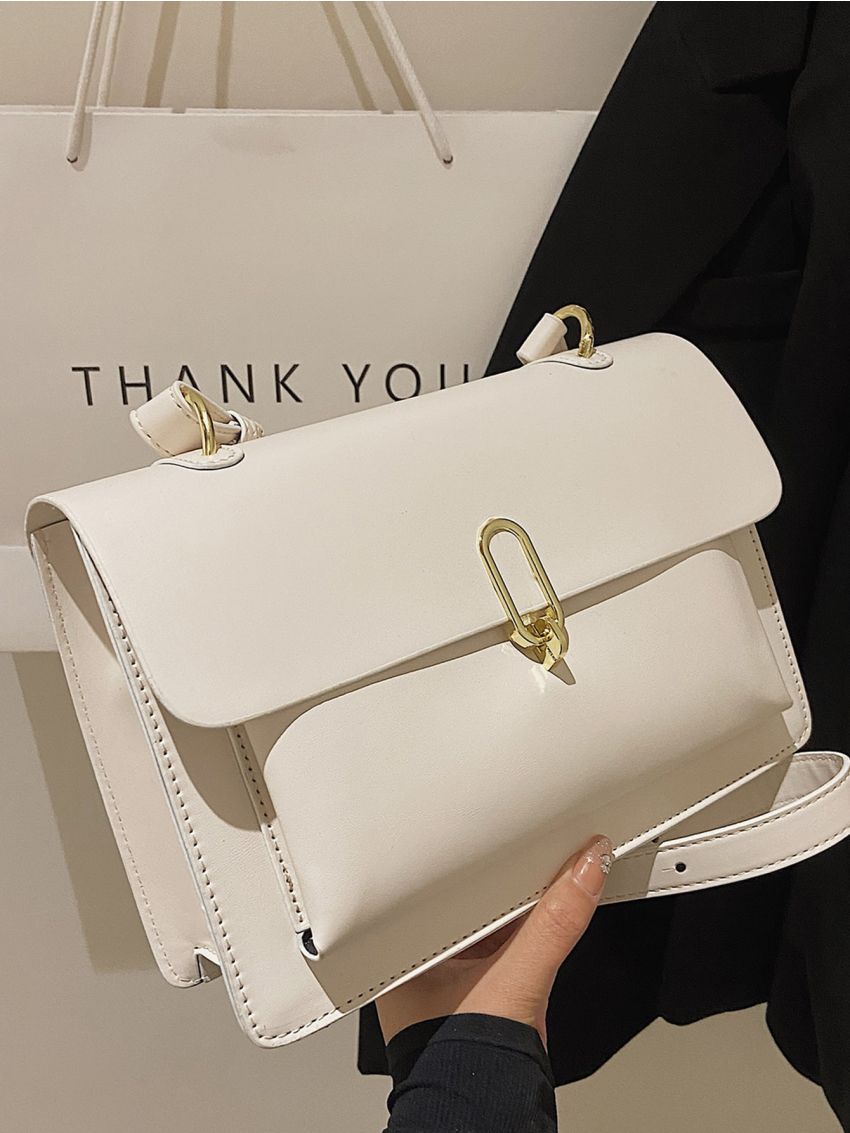 Metal Decor Flap Square Bag