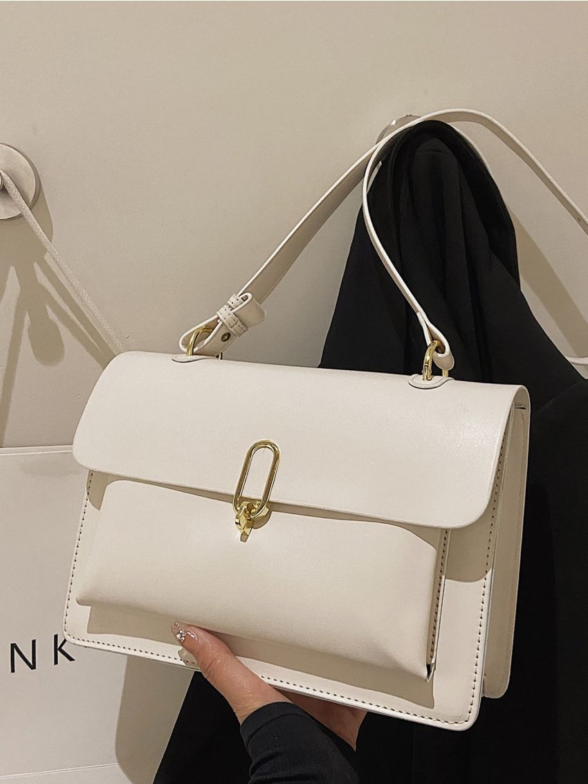 Metal Decor Flap Square Bag