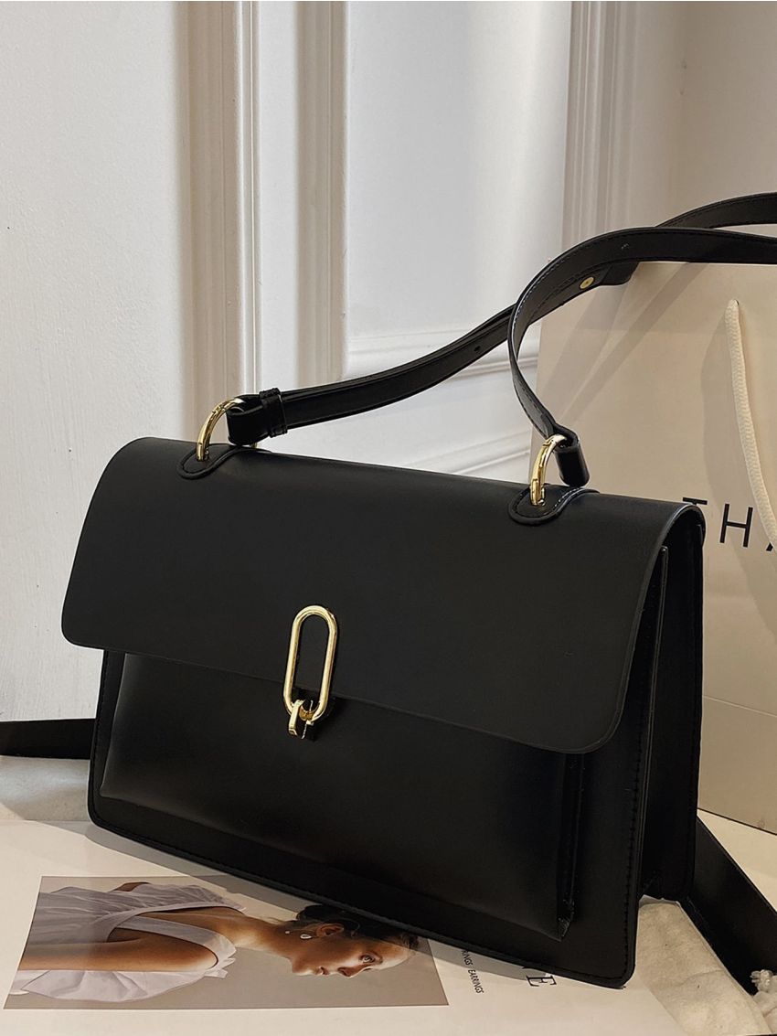 Metal Decor Flap Square Bag