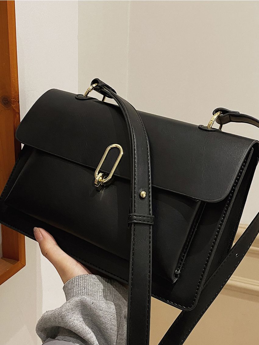 Metal Decor Flap Square Bag