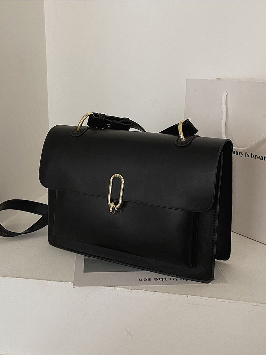 Metal Decor Flap Square Bag