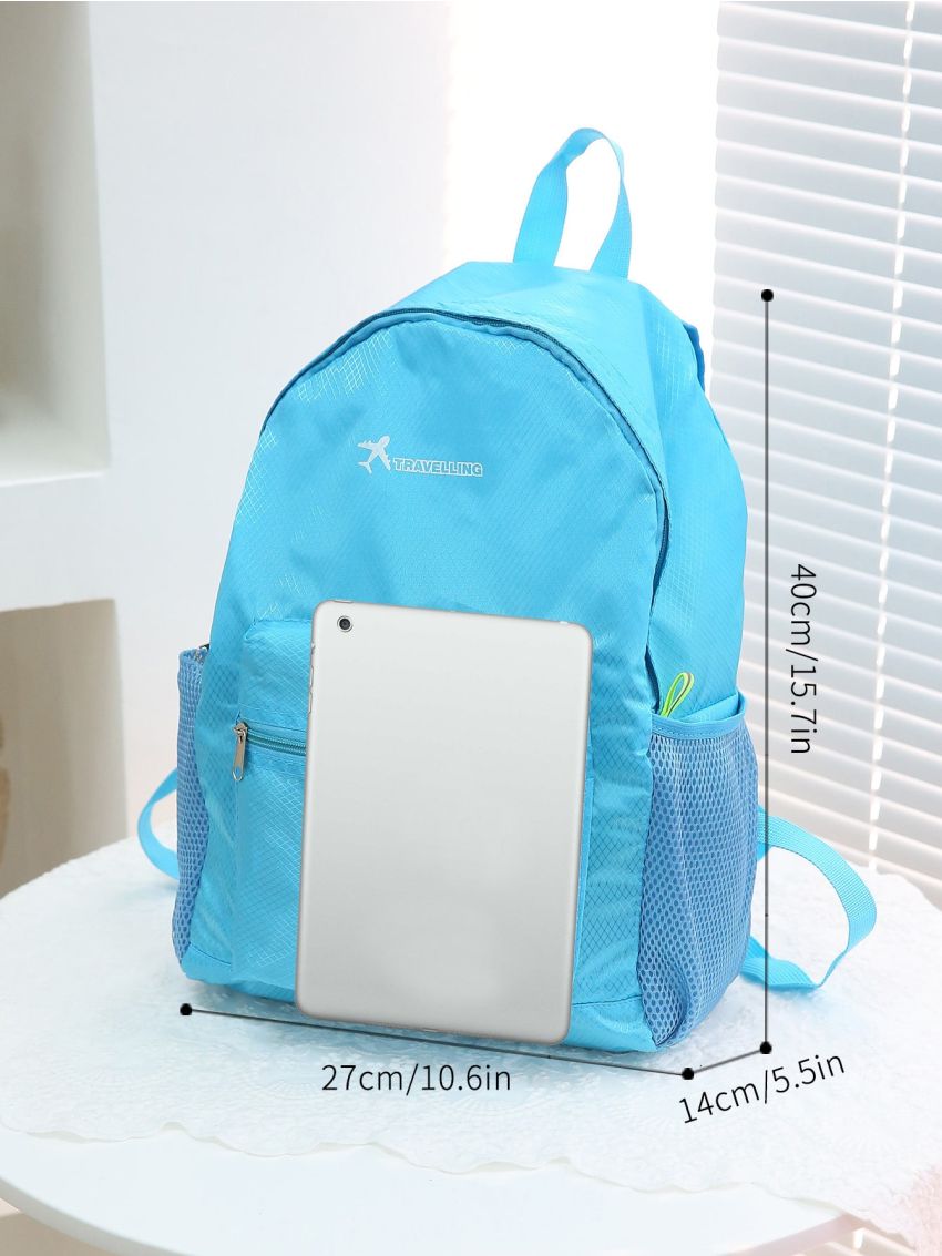 Letter Graphic Large Capacity Foldable Backpack