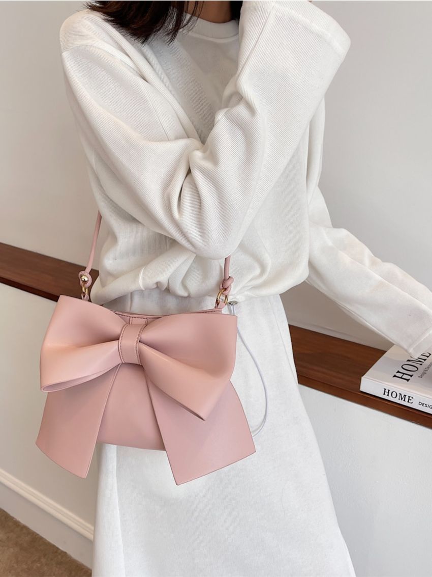 Bow Decor Knot Strap Shoulder Bag