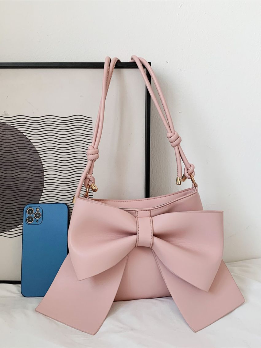 Bow Decor Knot Strap Shoulder Bag