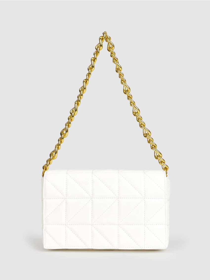 Minimalist Quilted Chain Decor Square Bag