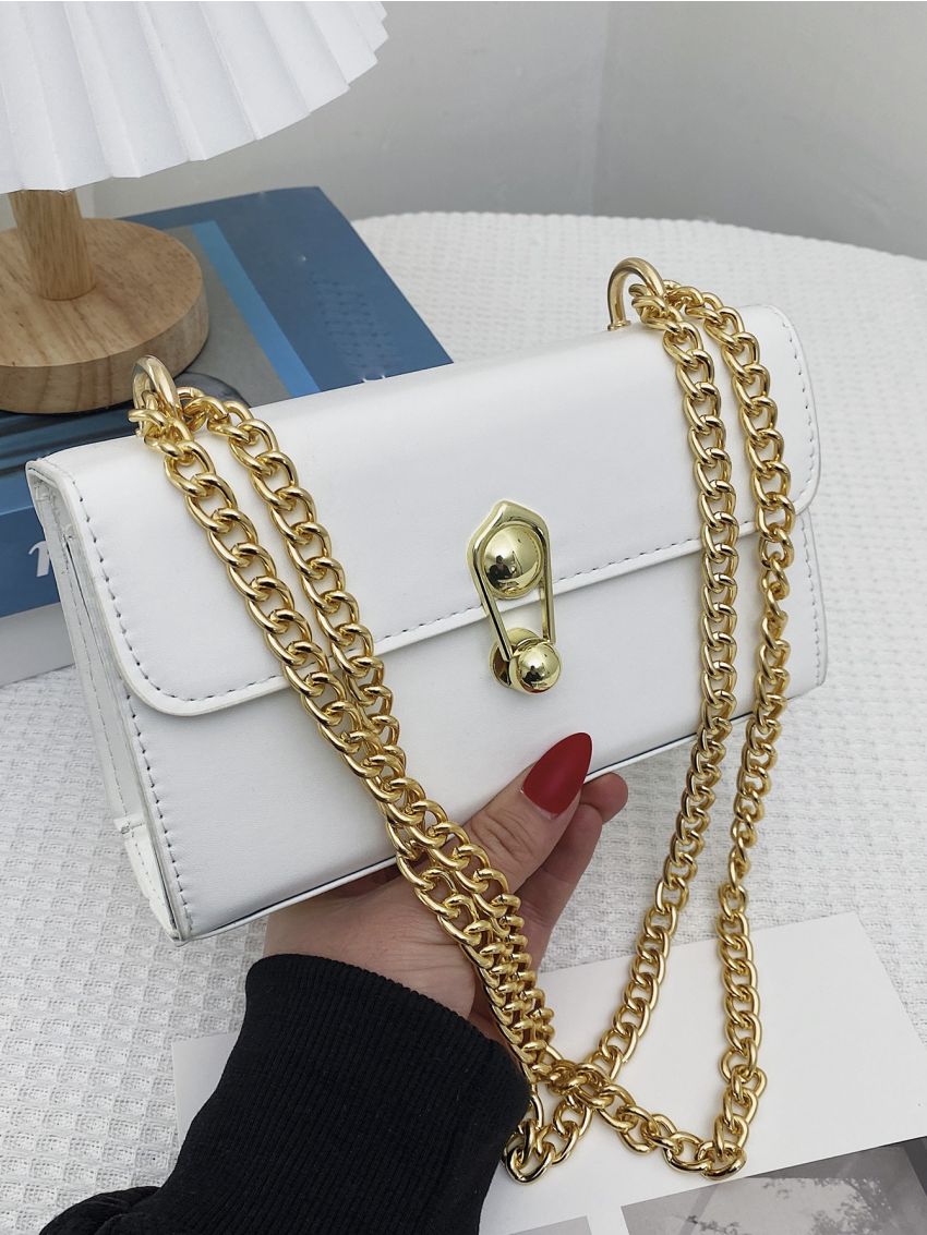 Minimalist Chain Flap Square Bag
