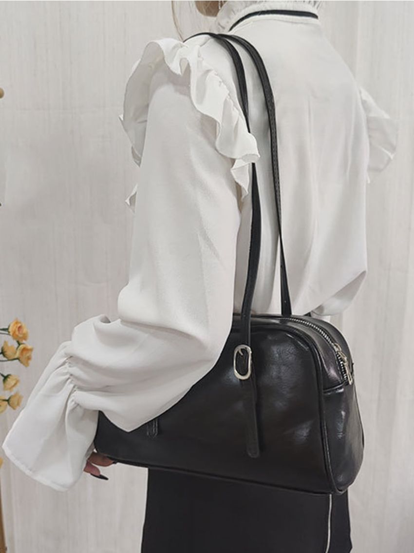 Minimalist Buckle Detail Bucket Bag