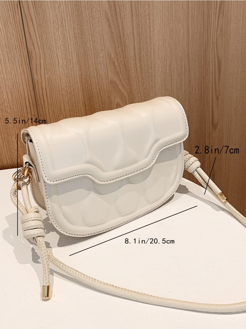 Textured Flap Saddle Bag