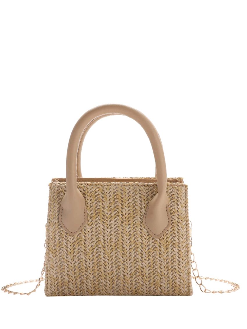 Mini Minimalist Chain Straw Bag