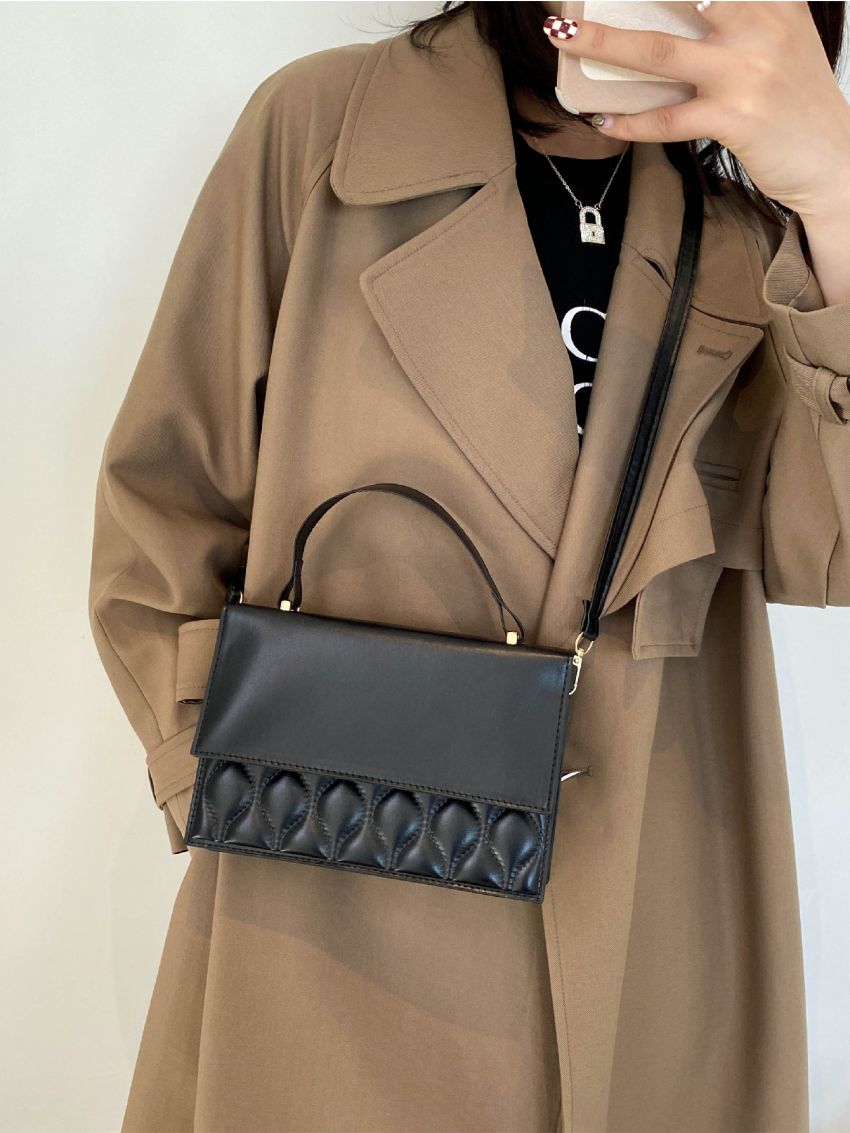 Quilted Flap Square Bag