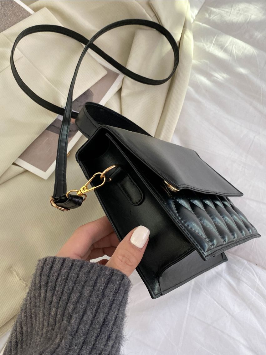Quilted Flap Square Bag