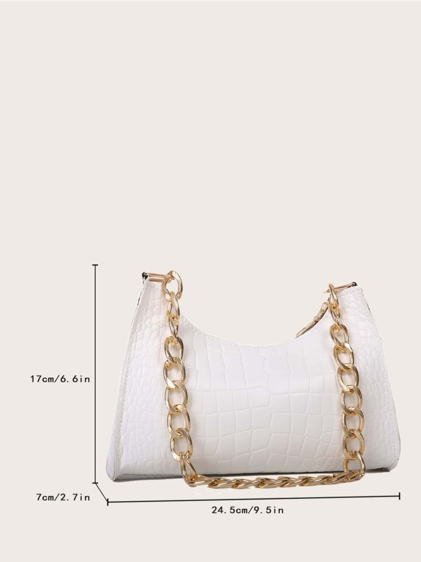 Chevron Chain Baguette Bag