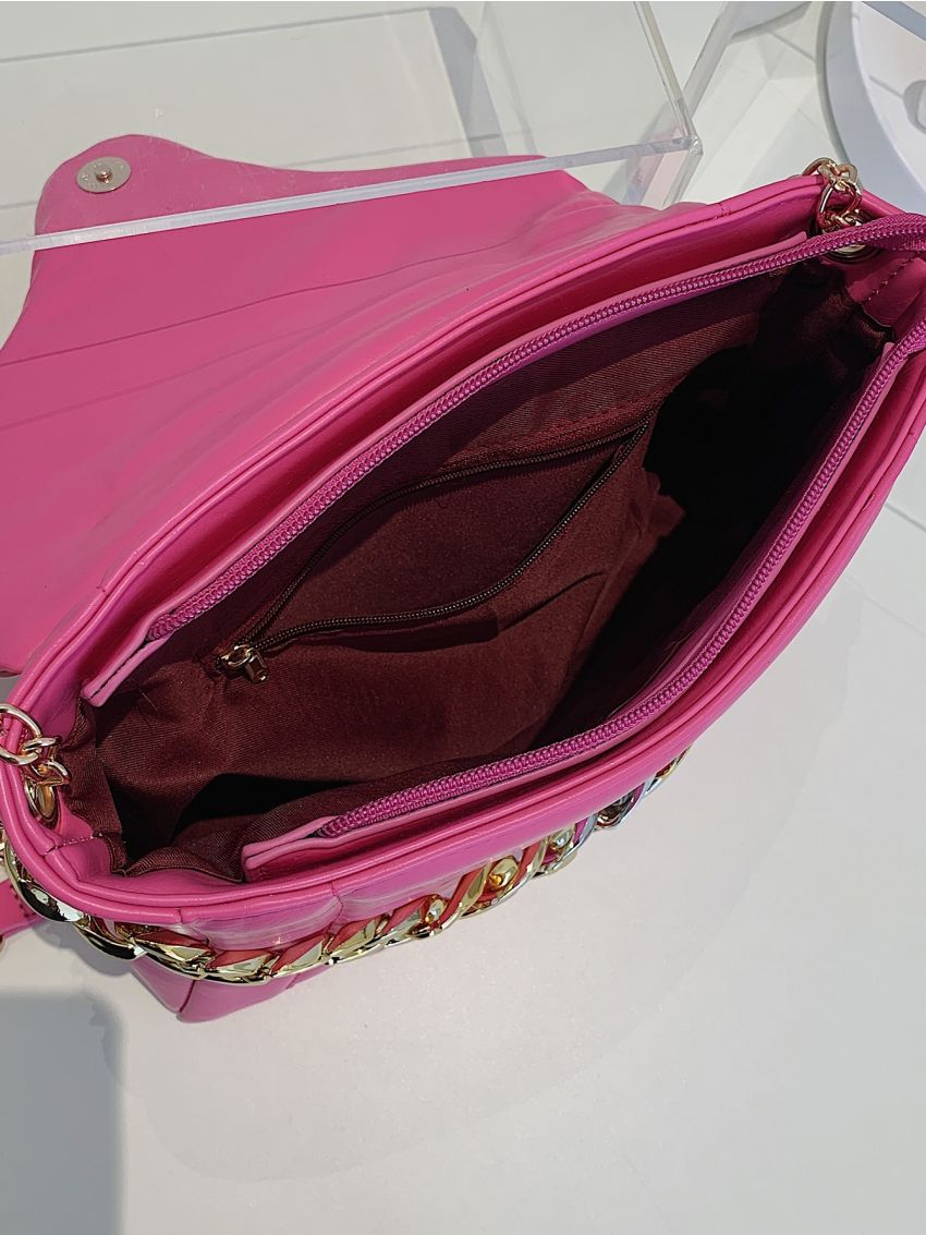 Quilted Flap Chain Square Bag
