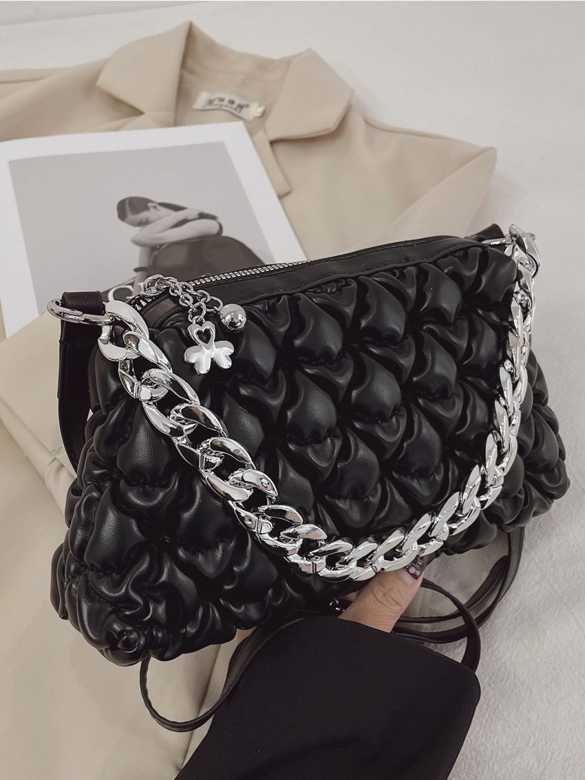 Minimalist Chain Ruched Bag