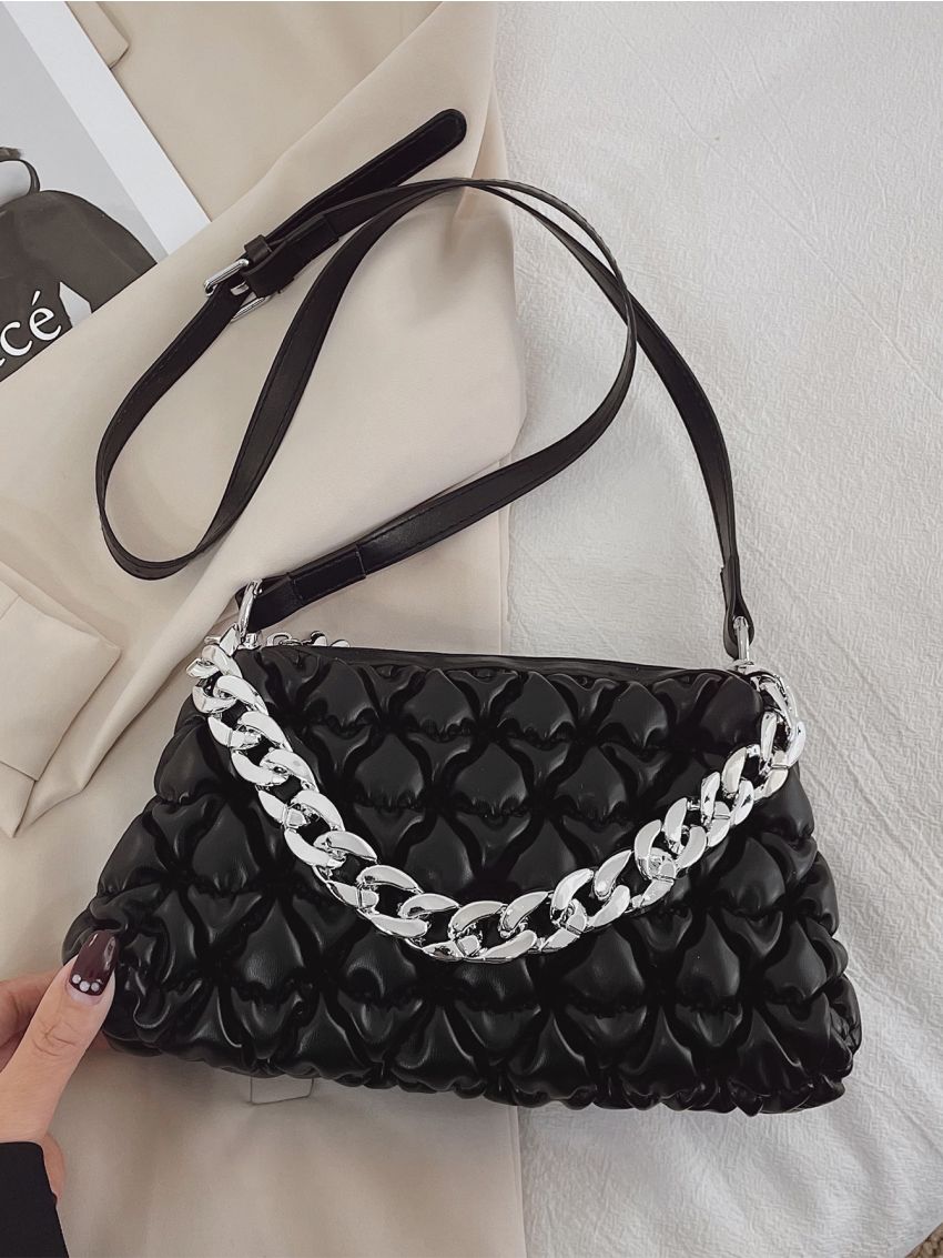 Minimalist Chain Ruched Bag