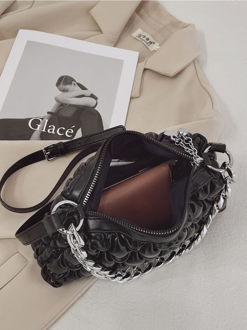 Minimalist Chain Ruched Bag
