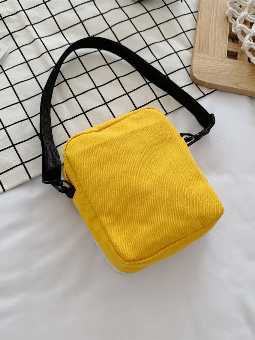 Cartoon Graphic Pocket Front Square Bag