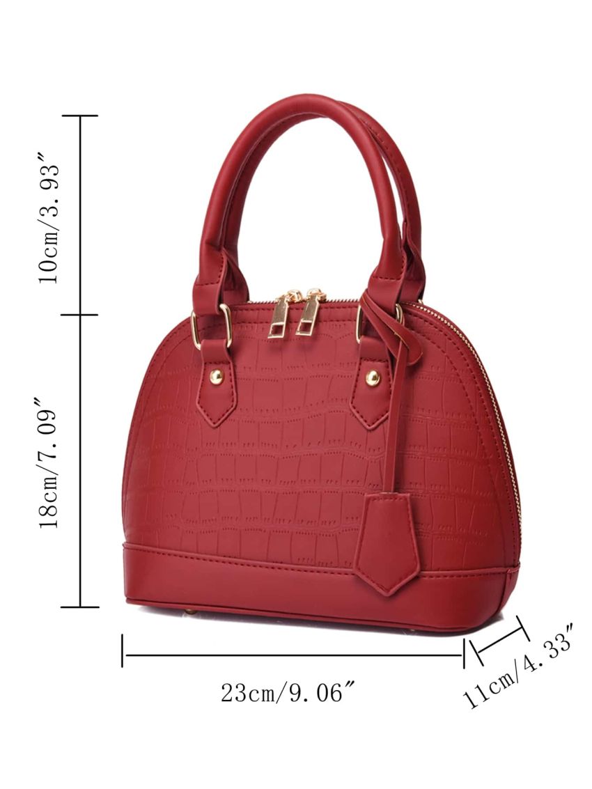 Crocodile Embossed Dome Bag