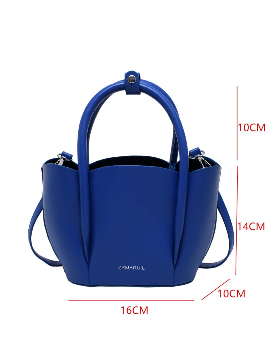 Mini Minimalist Scallop Trim Bucket Bag With Inner Pouch