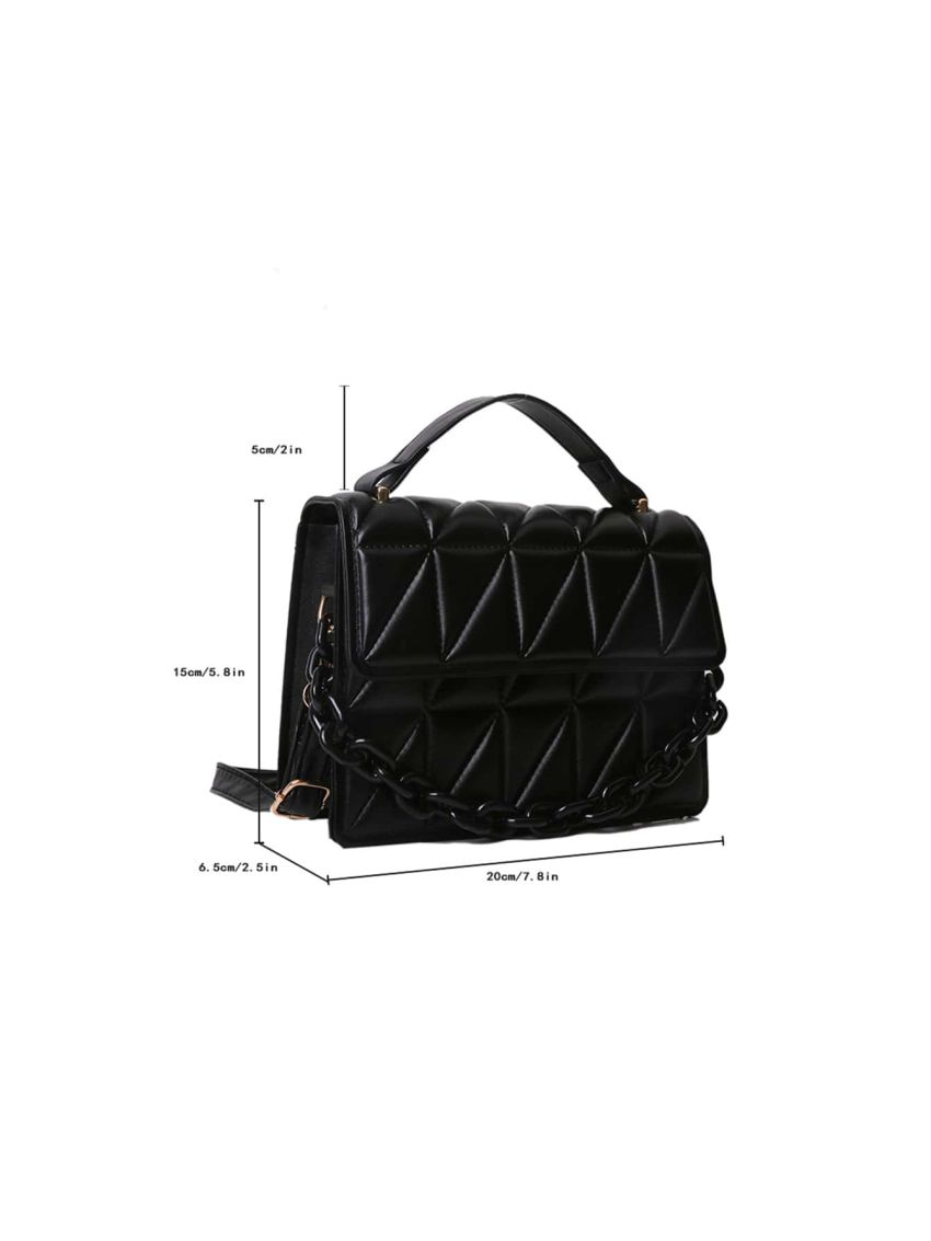 Mini Quilted Chain Flap Square Bag
