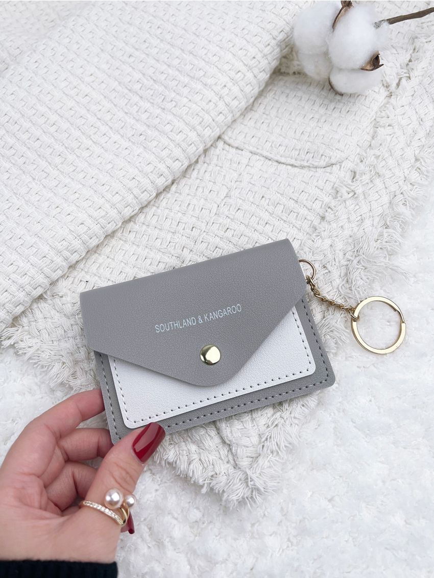 Letter Graphic Snap Button Card Holder