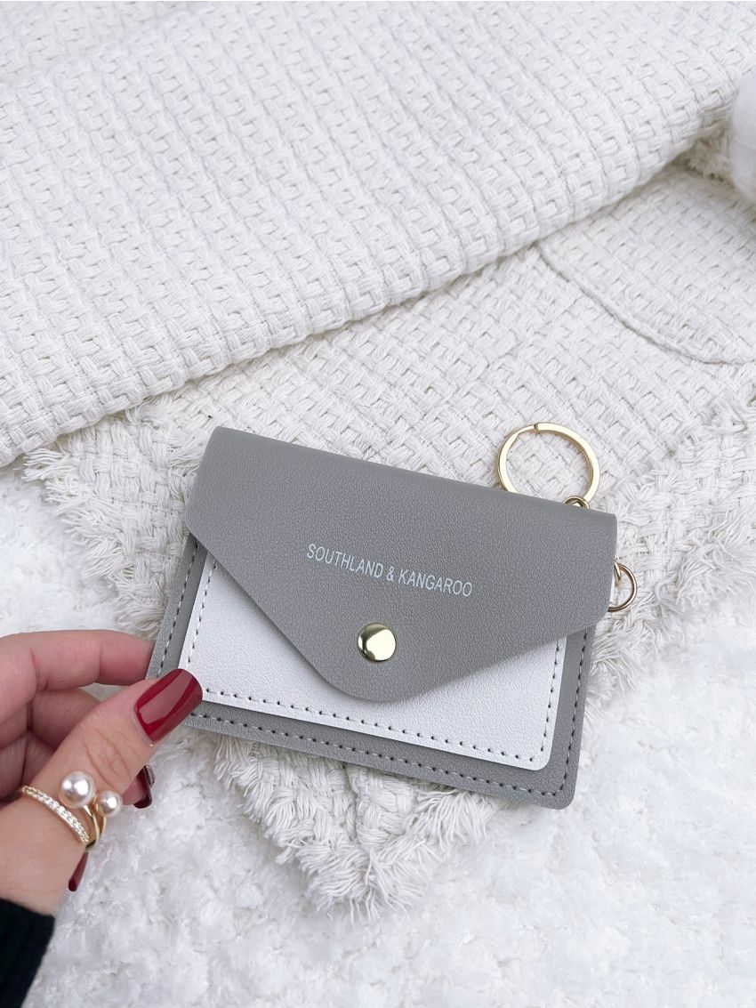 Letter Graphic Snap Button Card Holder