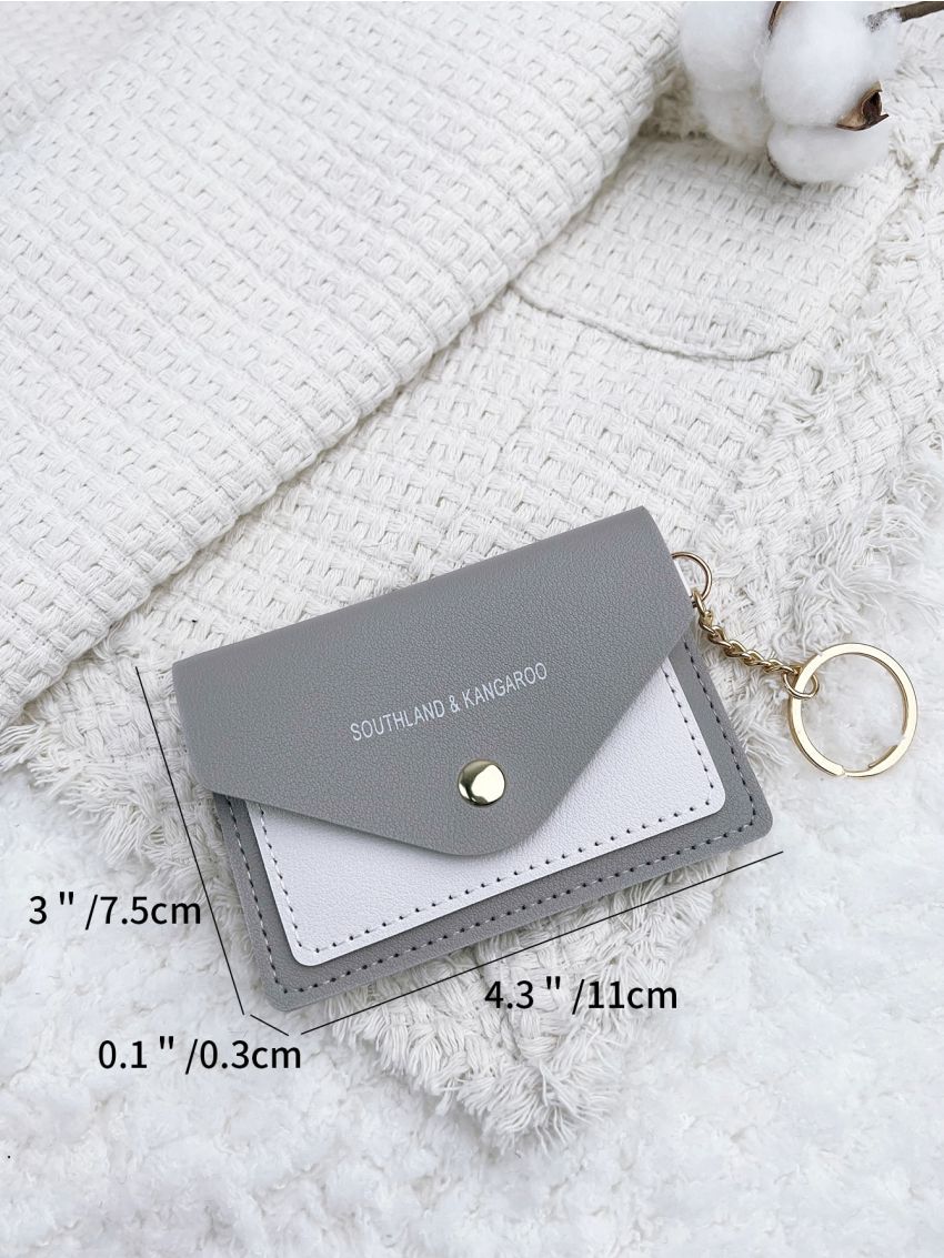 Letter Graphic Snap Button Card Holder