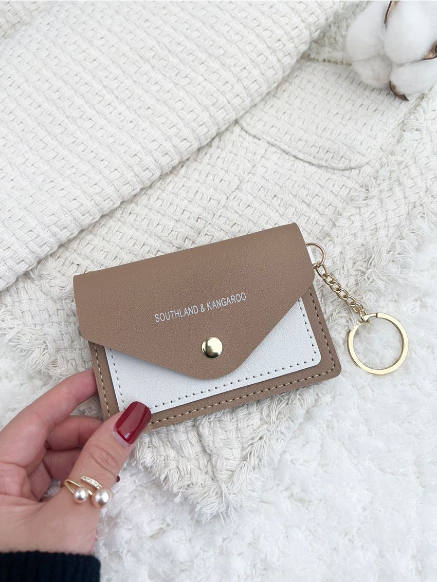 Letter Graphic Snap Button Card Holder