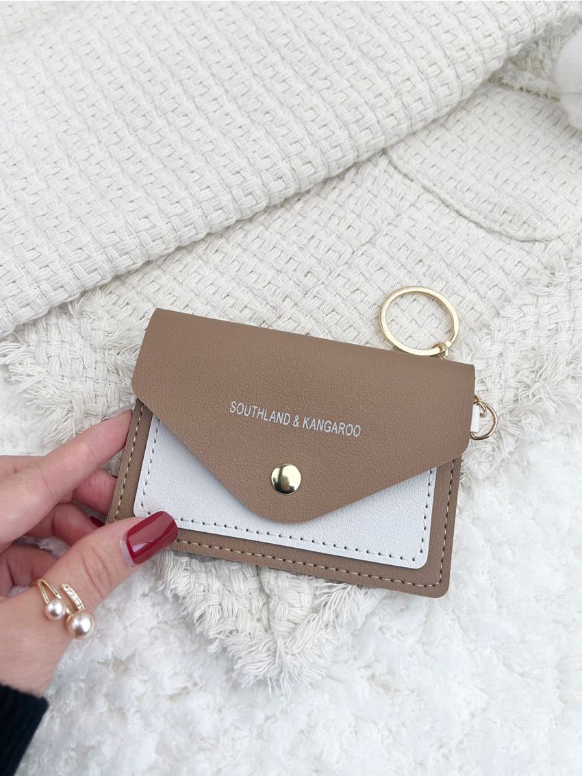 Letter Graphic Snap Button Card Holder