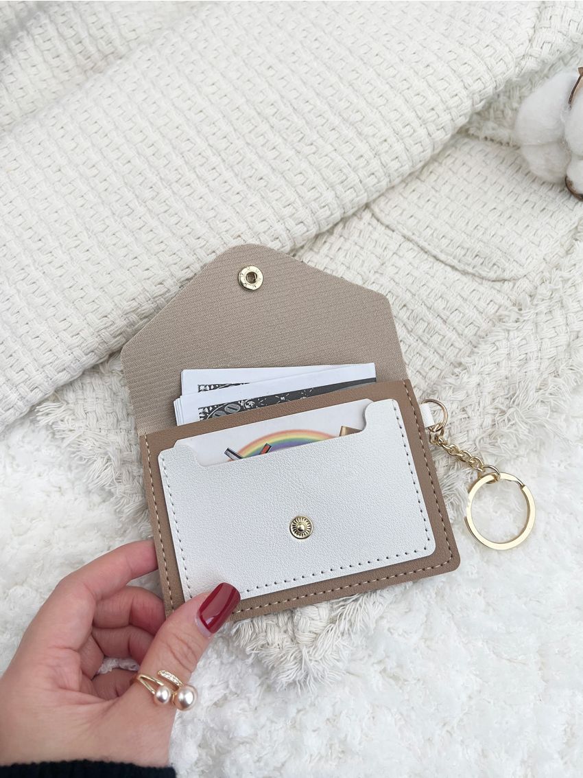 Letter Graphic Snap Button Card Holder