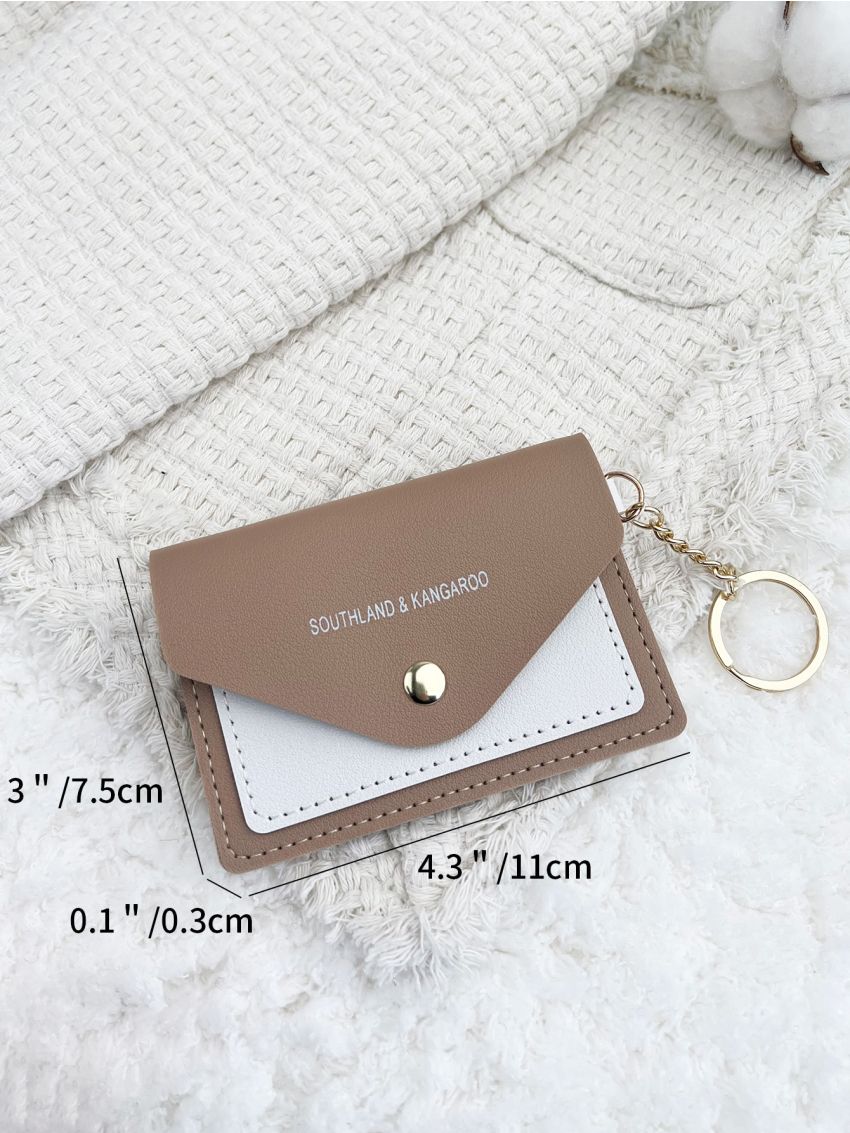 Letter Graphic Snap Button Card Holder