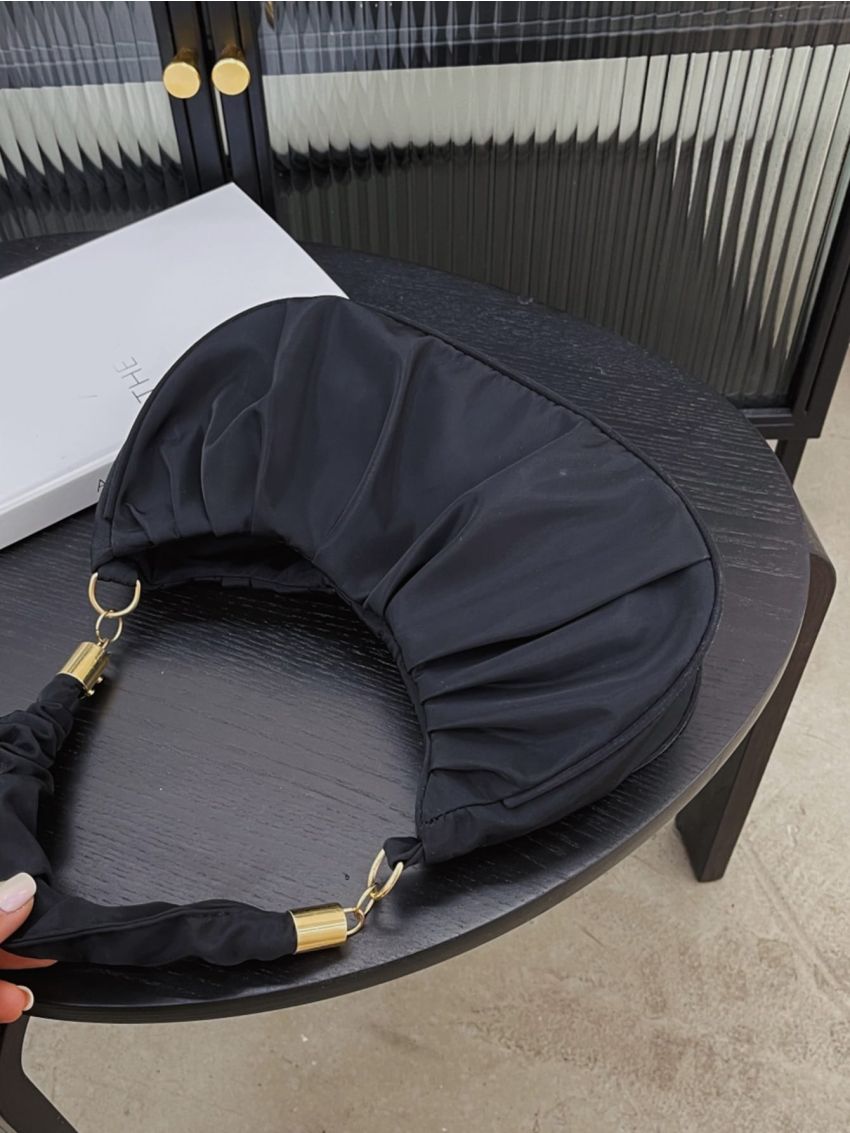 Minimalist Snap Button Ruched Bag