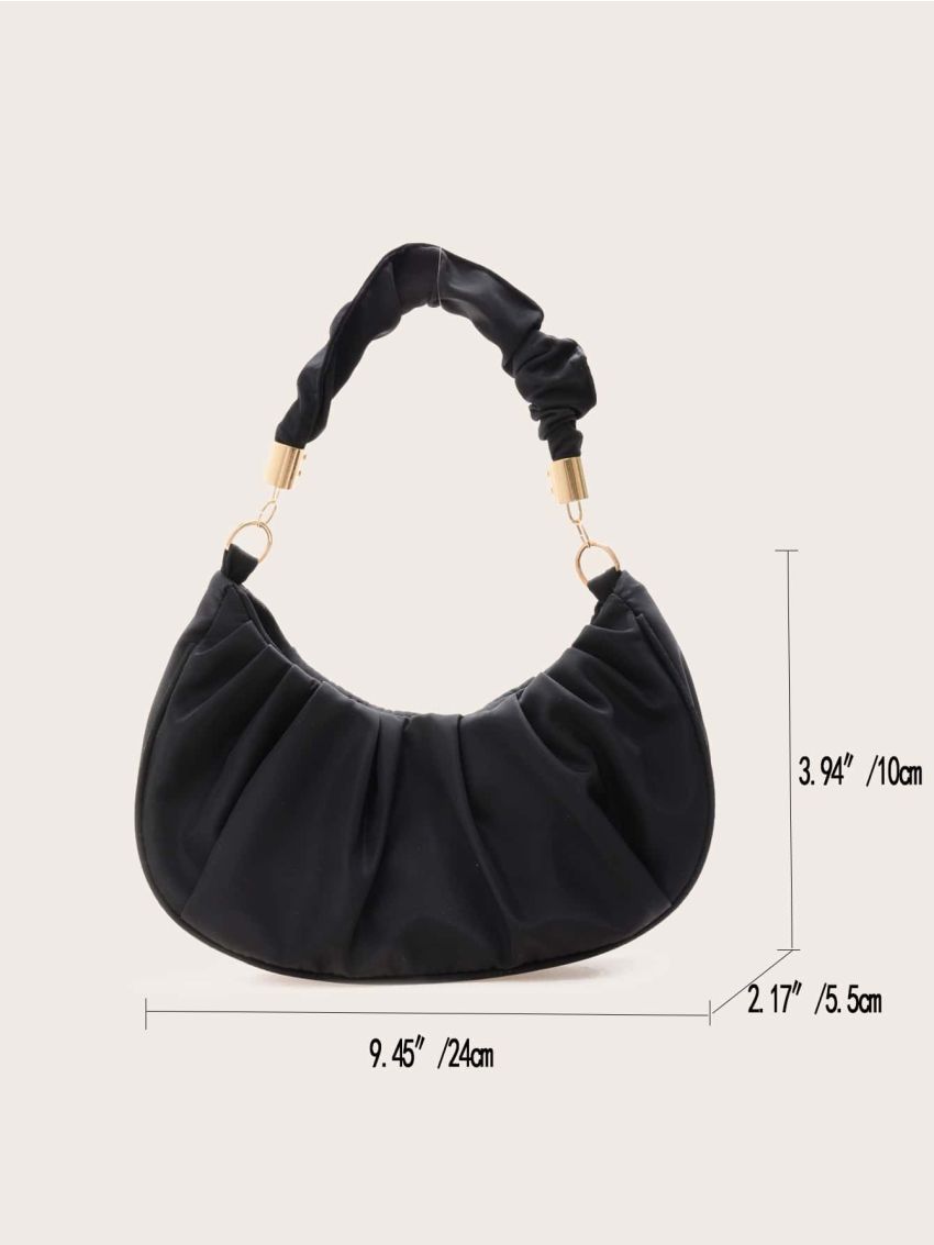 Minimalist Snap Button Ruched Bag