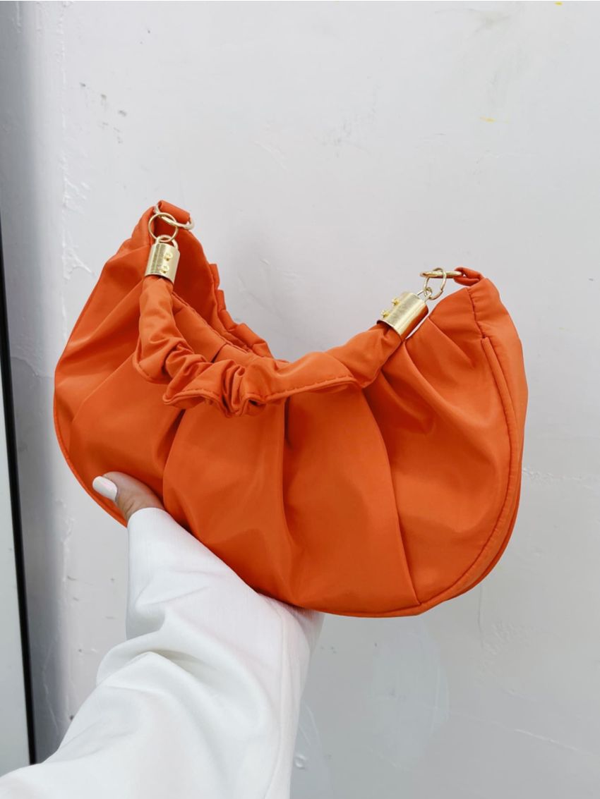 Minimalist Snap Button Ruched Bag